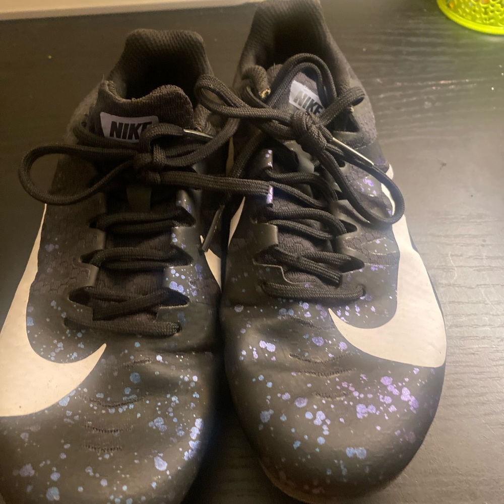 Mens Black with blue and purple spot Nike Track Spikes